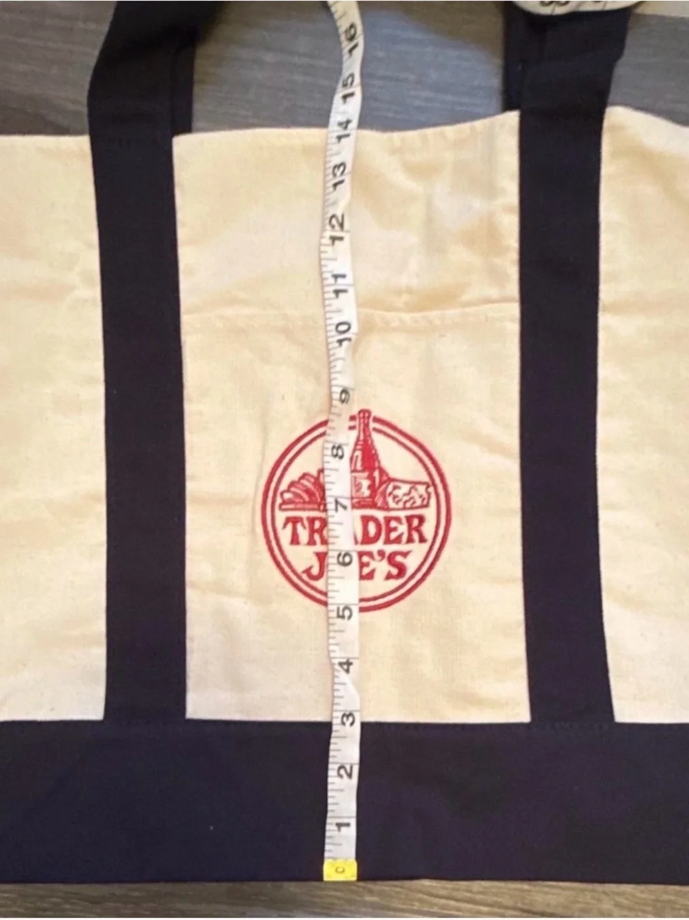 Canvas Tote Bag in Cream with Black Trim